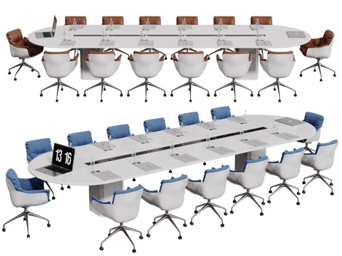 现代会议桌椅 洽谈桌椅 办公桌椅su模型