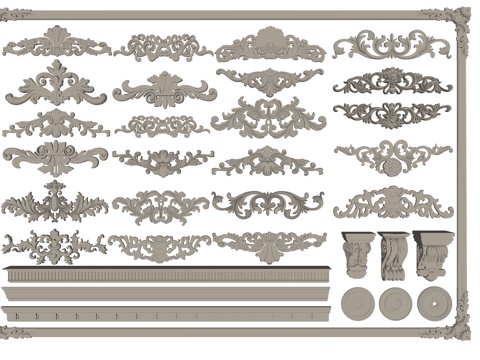 欧式构件su模型