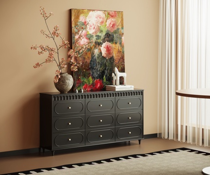 法式复古风玄关柜 端景柜su模型