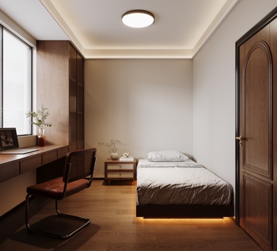 中古风卧室su模型