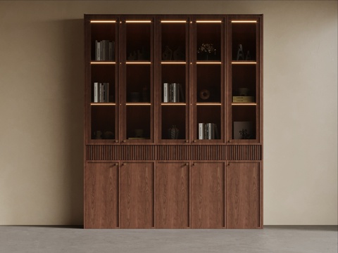 中古风书柜su模型