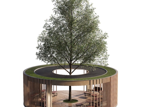  圆形凉亭0013d模型 