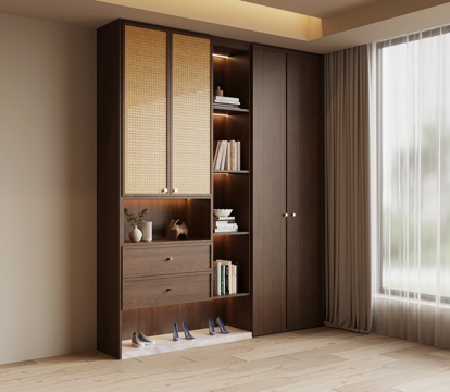 中古风鞋柜 入户鞋柜su模型