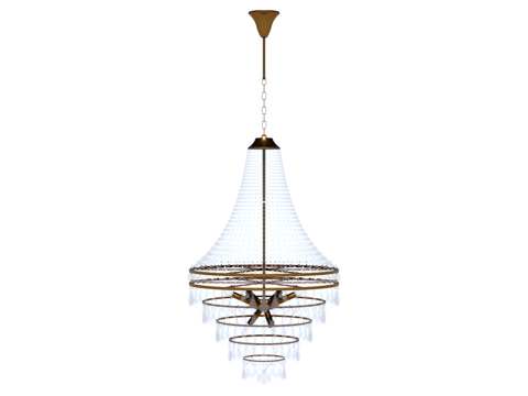  吊灯 水晶吊灯 金属吊灯 装饰灯具su模型 