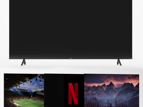  海信50英寸黑色电视3d模型 