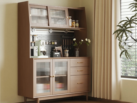 法式复古风餐边柜 酒柜 备餐柜su模型