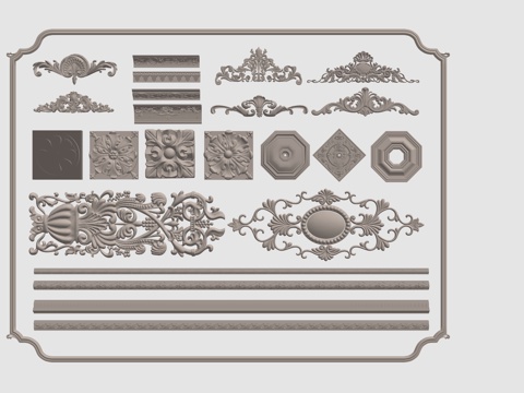 欧式构件su模型