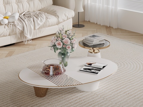 现代简约茶几 组合茶几 子母几su模型