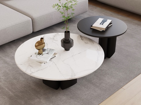 现代意式茶几su模型