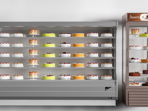 现代蛋糕冰柜 蛋糕冷藏柜 蛋糕冰箱su模型