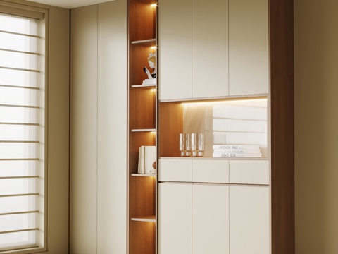 中古风餐边柜su模型