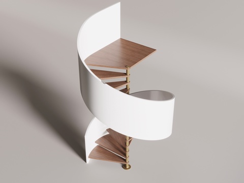  现代简约旋转楼梯3d模型 