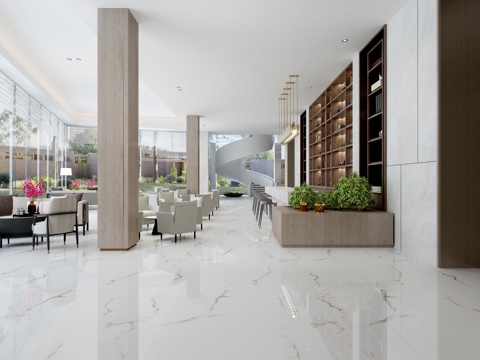  现代售楼处接待大厅洽谈区3d模型 