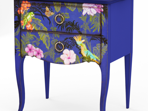  简欧床头柜 床头柜3d模型 