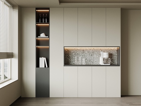 现代备餐柜su模型