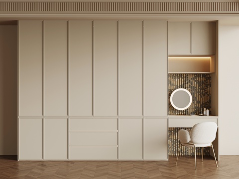 法式奶油风书柜su模型