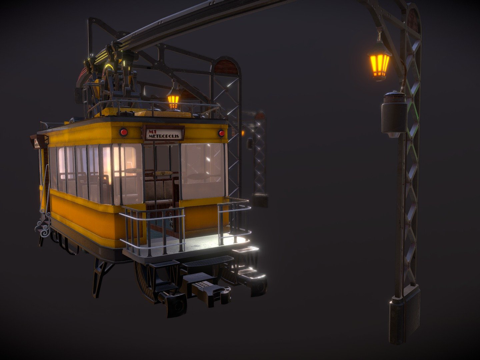  蒸汽朋克火车3d模型 