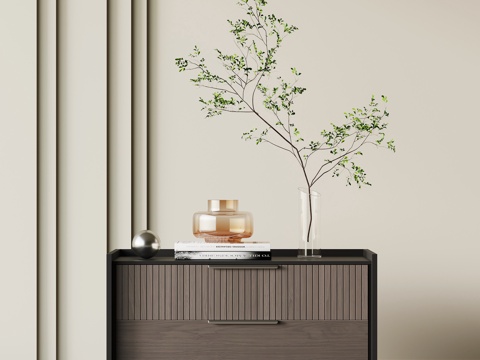 现代意式床头柜su模型