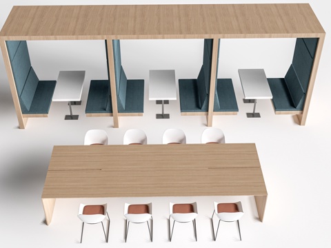 现代办公隔断 办公桌椅 长桌椅 会议桌椅su模型