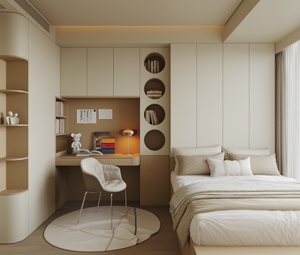  现代榻榻米卧室3d模型 