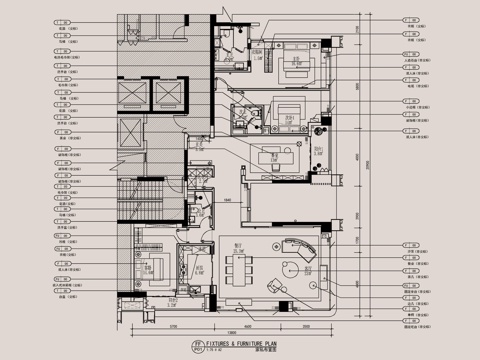180㎡四居室大平层全套施工图   CAD家装施工图cad施工图