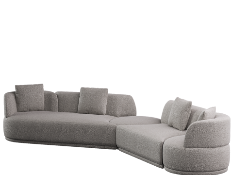  现代简约双人沙发 双人沙发 简约沙发 客厅沙发 抱枕3d模型 