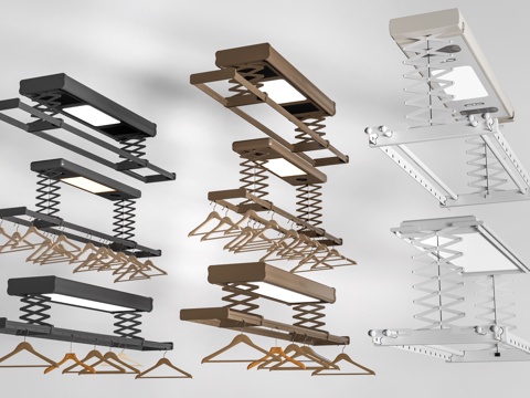 现代电动晾衣架 折叠晾衣架su模型