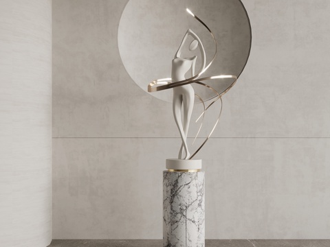 现代雕塑 人形雕塑 摆件su模型