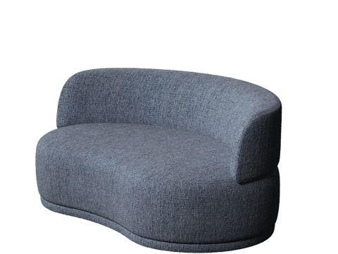  现代简约双人沙发 双人沙发 简约沙发 蓝色沙发 客厅沙发3d模型 