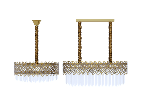 吊灯 水晶吊灯 金属吊灯 装饰灯具su模型