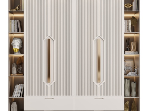  新古典主义衣柜273d模型 