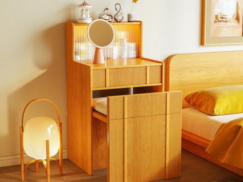  梳妆台 化妆柜 储物柜 边柜 落地灯 摆件 装饰画3d模型 