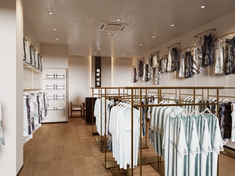  老人服装店 长辈服装店3d模型 