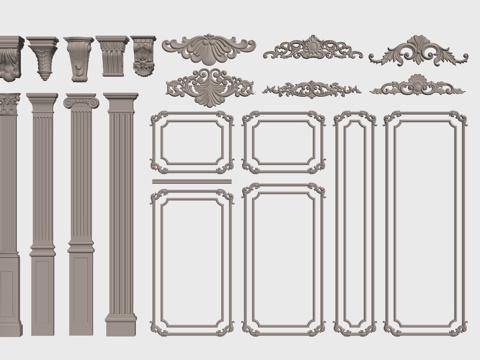 欧式构件su模型