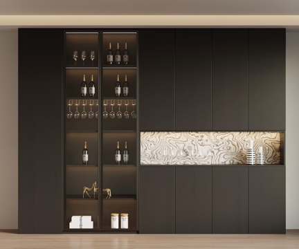  现代意式酒柜 餐边柜3d模型 