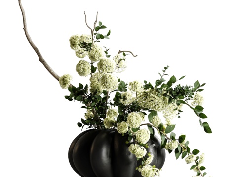  花枝花束插花瓶573d模型 