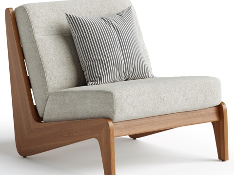  Fletcher 户外无扶手椅 自然色3d模型 