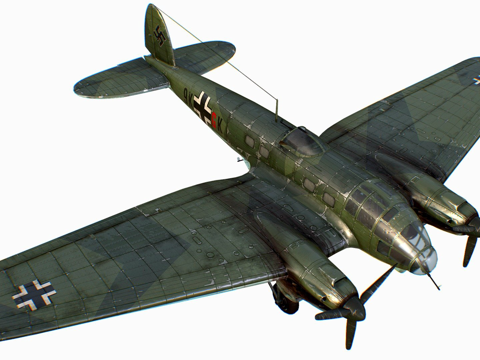  德国中型轰炸机亨克尔He 111系列3d模型 