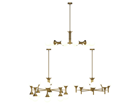  吊灯 金属吊灯 装饰灯具su模型 