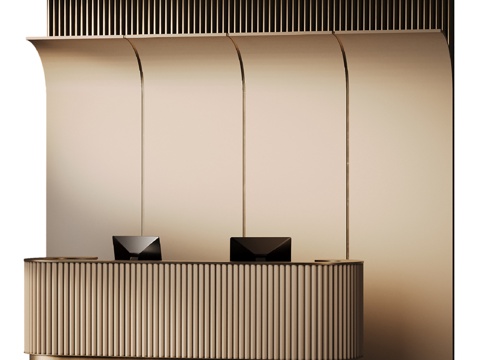  肋状青铜接待区3d模型 