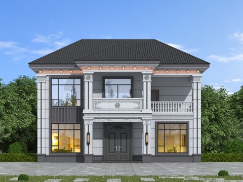 自建房别墅su模型