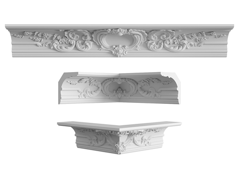  欧式简约线条 线条 简约石膏线条 装饰线条3d模型 