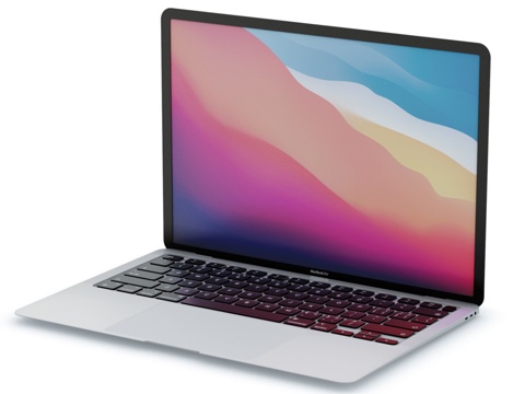  三色Macbook Air3d模型 