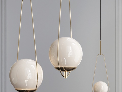  环形黄铜Kare吊灯3d模型 