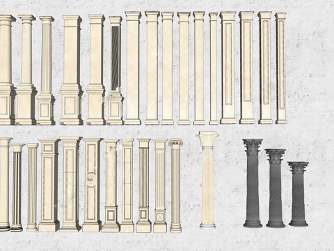 欧式构件su模型