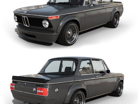  1974款宝马2002涡轮增压版3d模型 