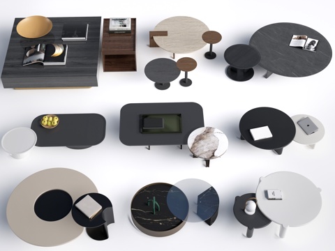 现代茶几 客厅茶几su模型