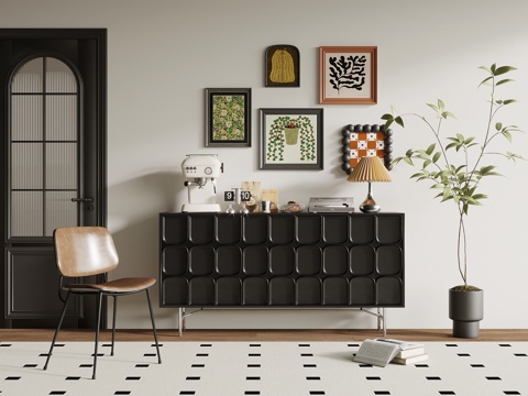  法式复古风玄关柜 边柜 斗柜3d模型 