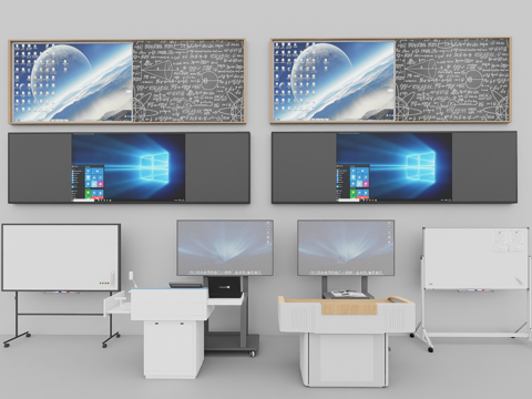 现代黑板显示屏su模型