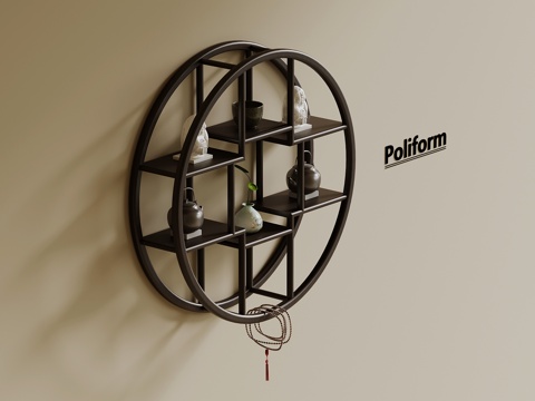  新中式置物架 装饰架3d模型 